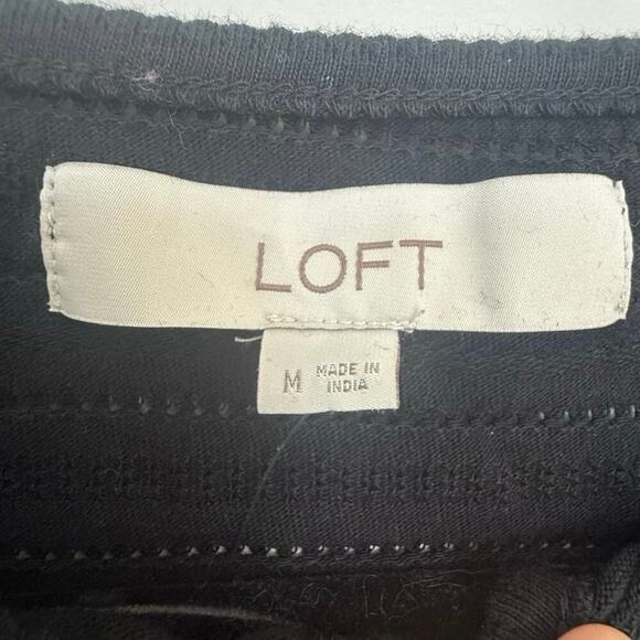 NWT Loft Jacquard Tie Keyhole Ruched Sleeve Top - Picture 6 of 8